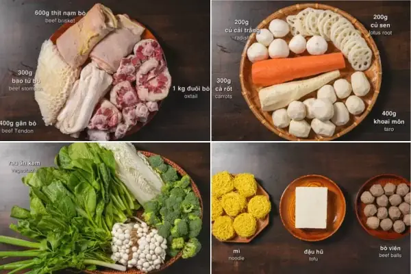 Lẩu Bò Thập Cẩm Cần Những Nguyên Liệu Gì?