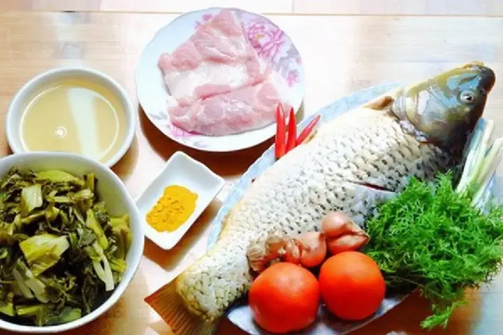 Nguyên Liệu Làm Cá Chép Om Dưa Đúng Chuẩn