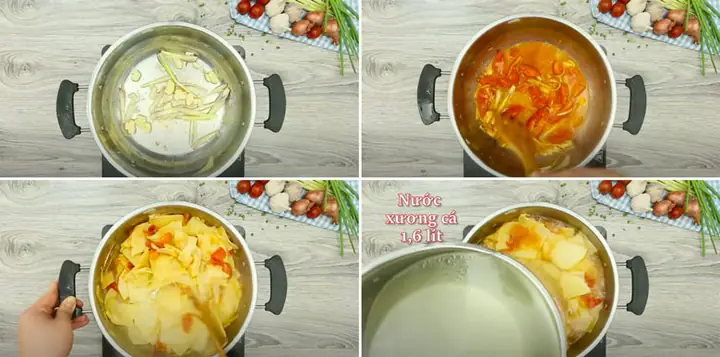 Cách Nấu Lẩu Cá Diêu Hồng Măng Chua