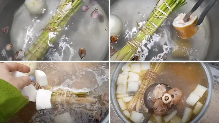 Bước 3Nấu nước dùng Bước 3Nấu nước dùng