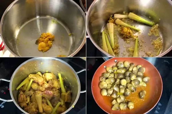 Xào Thịt Gà Và Nấm Rơm