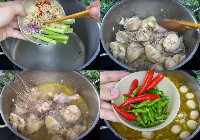 Làm Lẩu Gà Chanh Ớt Và Lá Quế Làm Lẩu Gà Chanh Ớt Và Lá Quế