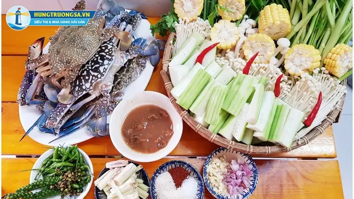 1. Nguyên Liệu Cho Món Lẩu Ghẹ Rau Muống