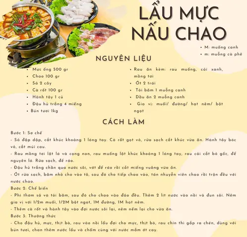 (sgtt) -lẩu Mực Nấu Chao Có Cách Thưởng Thức Giống Như Các Món Lẩu Khác, Ăn Kèm Với Bún Tươi Và Các Loại Rau. Món Ăn Này Phù Hợp Cho Những Bữa Ăn Gia Đìnhgần Gũi Nhưng Không Kém Phần Ấm Cúng.