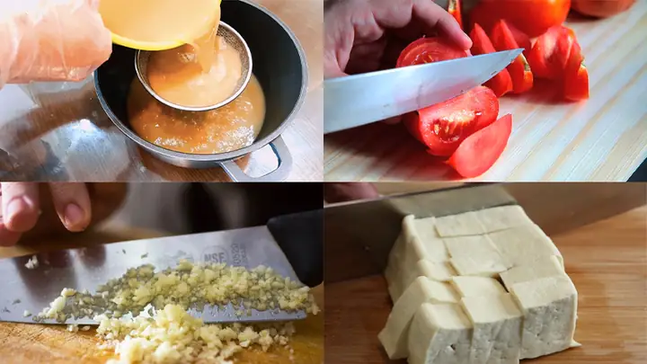 Bước 1 Sơ Chế Các Nguyên Liệu Nấu Lẩu Riêu Cua