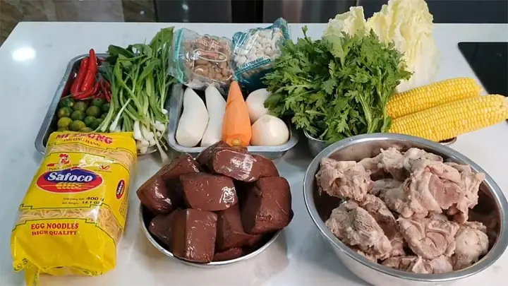 1Nguyên liệu làm món lẩu xí quách 1Nguyên liệu làm món lẩu xí quách