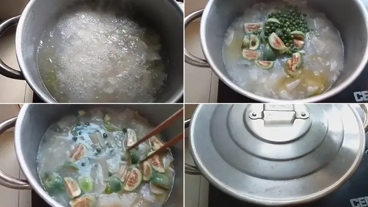 Bước 2: Nấu cà đắng với da bò