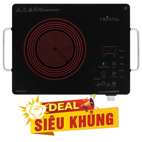 Bếp hồng ngoại đơn Crystal P-27 2000W Bếp hồng ngoại đơn Crystal P-27 2000W