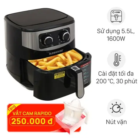 Nồi Chiên Không Dầu Sunhouse Shd4062 6 Lít