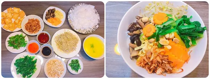 Bún trộn thập cẩm chay Bún trộn thập cẩm chay