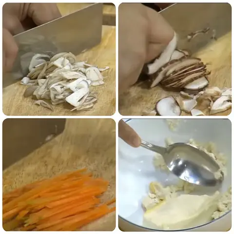 Củ cải cuộn nấm hấp chay Củ cải cuộn nấm hấp chay