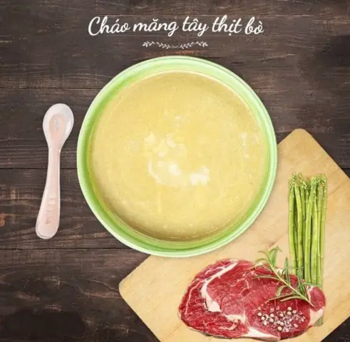 3. Cháo Măng Tây Thịt Bò