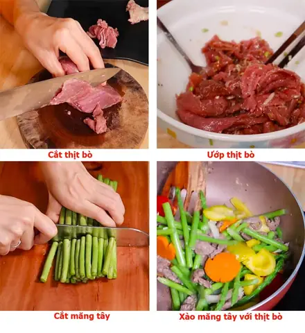 Chế Biến Măng Tây Và Các Nguyên Liệu Khác