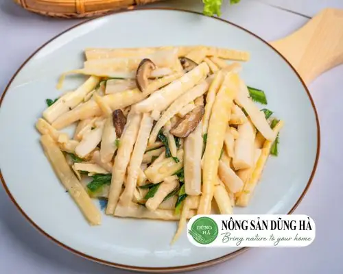 Cách chế biến măng trúc Yên Tử xào nấm