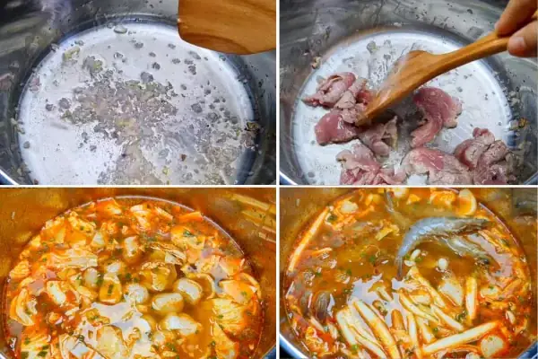 Bước 3: Nấu Mì Cay