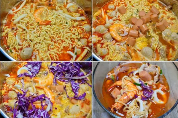 Bước 3: Nấu Mì Cay