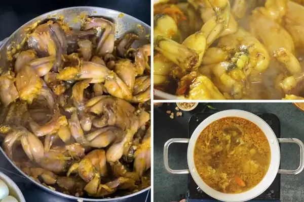 Nấu nước nhân mì Quảng ếch Nấu nước nhân mì Quảng ếch