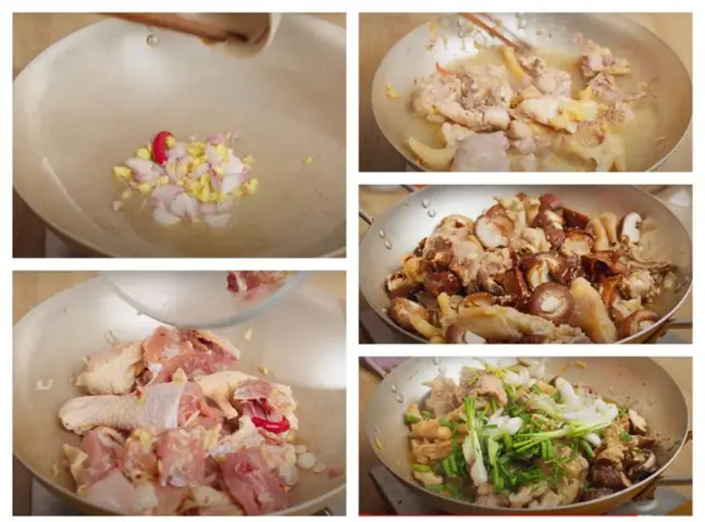 Cách làm món gà nấu nấm đông cô