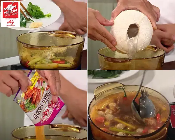 Bước 3: Nấu Tom Yum Kung