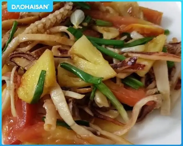 Mực khô xào dứa