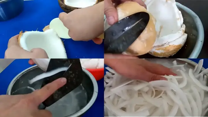 Bước 1Sơ chế dừa non