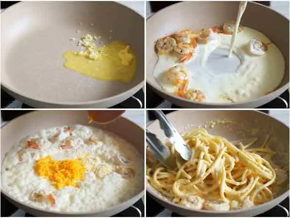 1. Cách làm mì Ý sốt kem phô mai hải sản