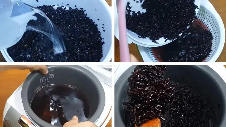 1. Cách nấu nếp cẩm bằng nồi cơm điện 1. Cách nấu nếp cẩm bằng nồi cơm điện