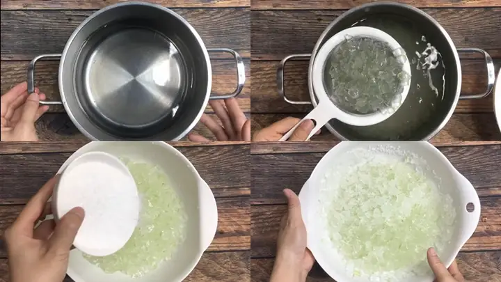 Cách Làm Nha Đam Hạt Chia Đường Phèn