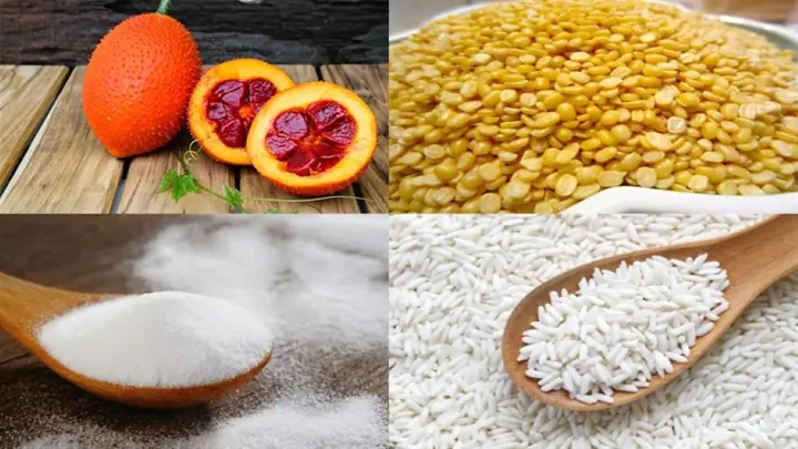 Nguyên Liệu Nấu Xôi Gấc Đậu Xanh