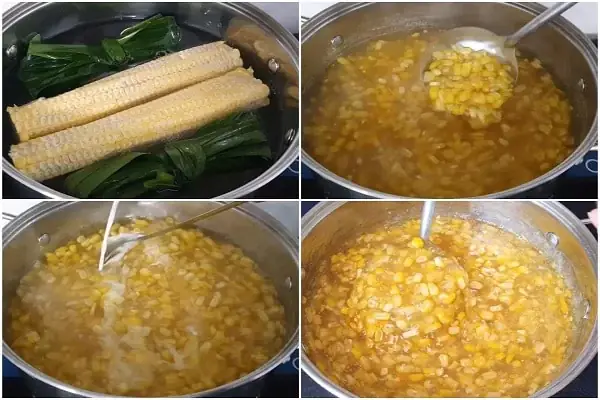 Bước 2: Tiến hành nấu chè bắp Bước 2: Tiến hành nấu chè bắp