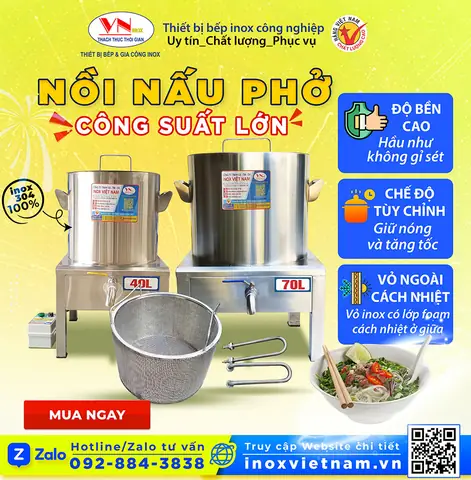 Ưu điểm tạo nên điều đặc biệt nồi nấu phở điện của Inox Việt Nam