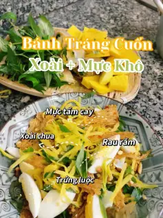 Bánh Tráng Cuốn Xoài Mực Khô Bánh Tráng Cuốn Xoài Mực Khô