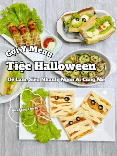 Công Thức Tiệc Halloween Dễ Làm Siêu Ngon: Sandwich Kẹp Xúc Xích Trứng Phô Mai. Salad Sọ Dừa, Xúc Xích Băng Bó, Sandwich Băng Bó. Công Thức Tiệc Halloween Dễ Làm Siêu Ngon: Sandwich Kẹp Xúc Xích Trứng Phô Mai. Salad Sọ Dừa, Xúc Xích Băng Bó, Sandwich Băng Bó.