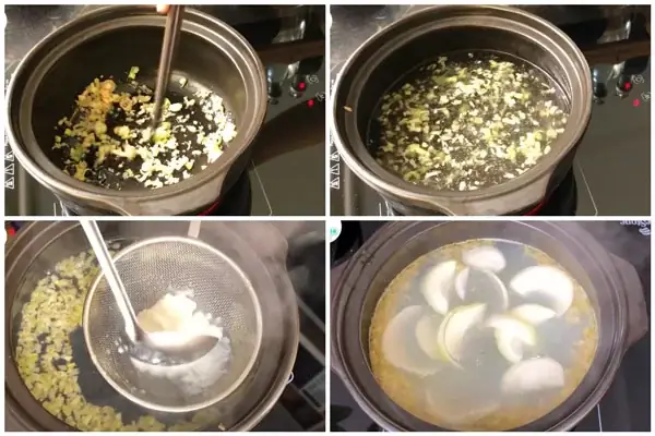 Bước 4: Nấu Nước Mẻ Nhúng Bò