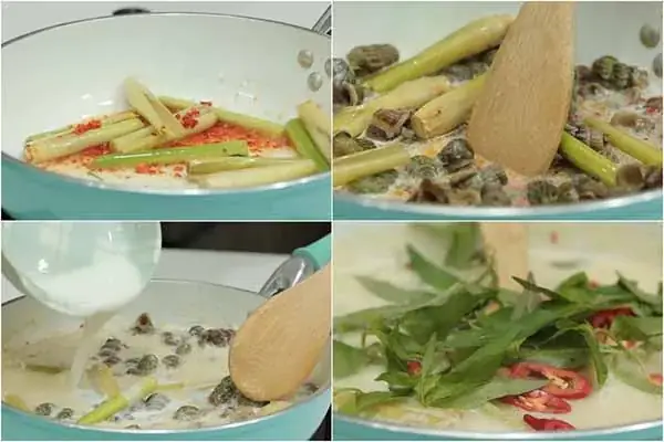 Xào ốc với nước cốt dừa