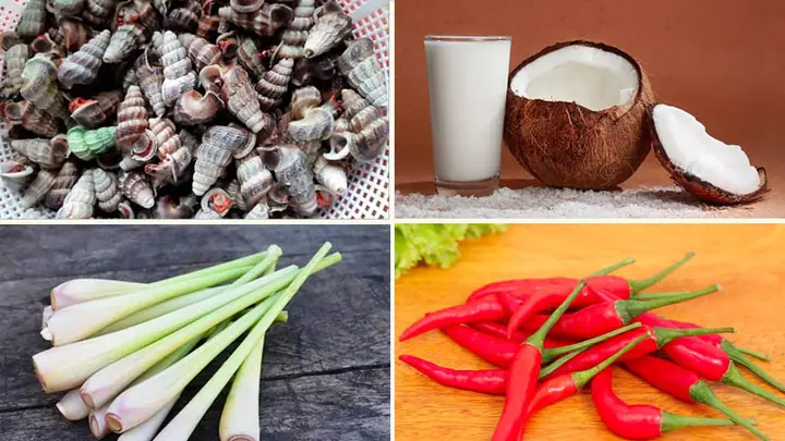 1nguyên Liệu Nấu Ốc Hút Nước Cốt Dừa 1nguyên Liệu Nấu Ốc Hút Nước Cốt Dừa