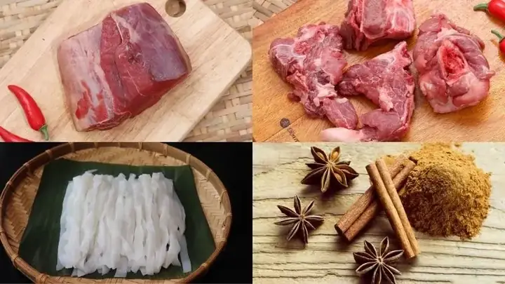 Nguyên liệu làm phở bò