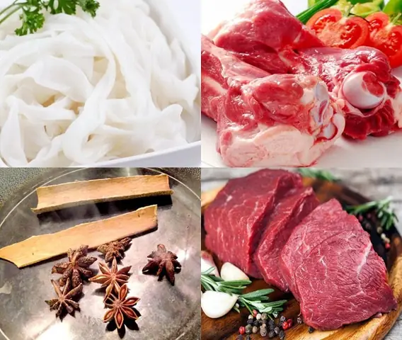 Nguyên liệu cần chuẩn bị cho cách nấu phở heo Nguyên liệu cần chuẩn bị cho cách nấu phở heo