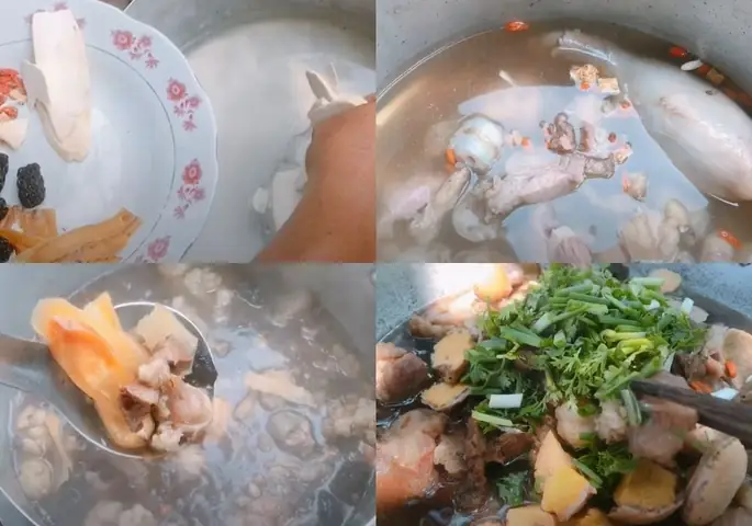 Hầm bím bò với thuốc bắc Hầm bím bò với thuốc bắc