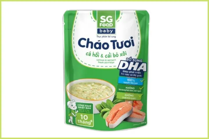 Cháo Cải Bó Xôi Cá Hồi