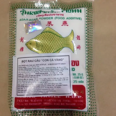 Bột Thạch Rau Câu Cá Vàng Thái Lan 25g Bột Thạch Rau Câu Cá Vàng Thái Lan 25g