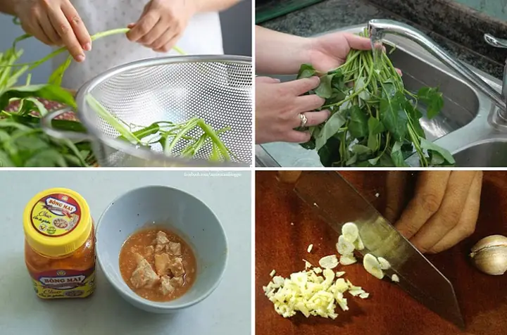 Cách làm món rau muống xào chao