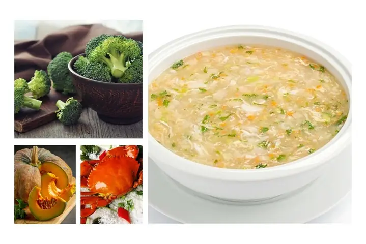Món Súp Cua Cho Bé Với Bông Cải Xanh