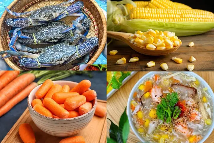 Súp Ghẹ Cà Rốt Và Bắp Mỹ Súp Ghẹ Cà Rốt Và Bắp Mỹ