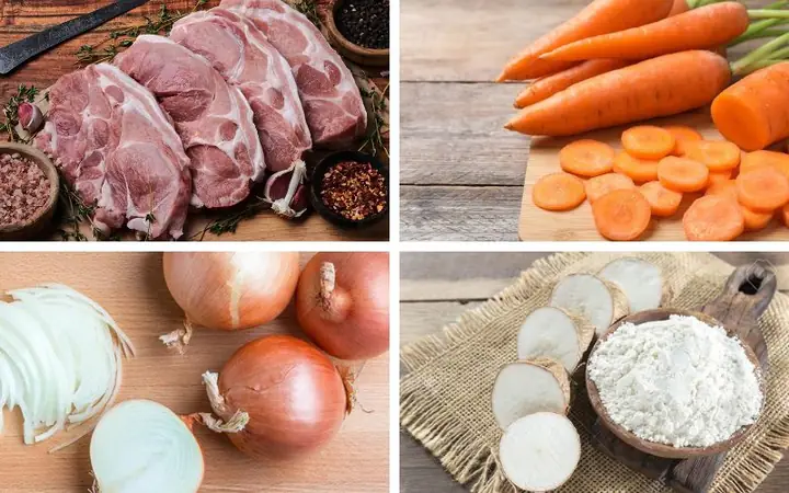 Nguyên Liệu Chuẩn Bị Cho Súp Thịt Heo