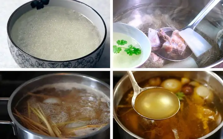 Bước 3: Nấu Nước Dùng Và Tạo Độ Sánh Cho Súp Thịt Heo