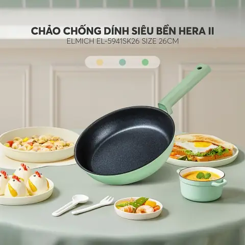 Chảo Chống Dính Siêu Bền Elmich Hera Ii El-5941gy Size 20, 24, 26, 28cm Chảo Chống Dính Siêu Bền Elmich Hera Ii El-5941gy Size 20, 24, 26, 28cm