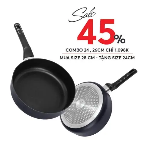 Chảo Chống Dính Nhập Khẩu Elmich El808x Size 24 - 26 - 28cm Chảo Chống Dính Nhập Khẩu Elmich El808x Size 24 - 26 - 28cm