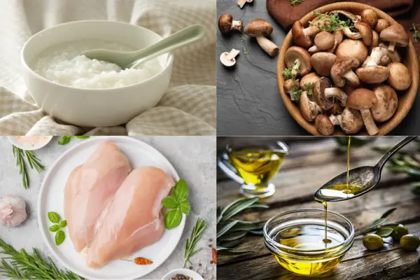 Cách nấu cháo gà nấm hương cho bé