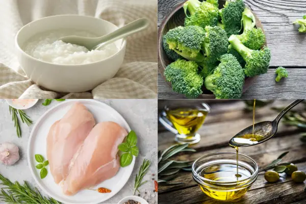 Cách nấu cháo gà cho bé với súp lơ xanh